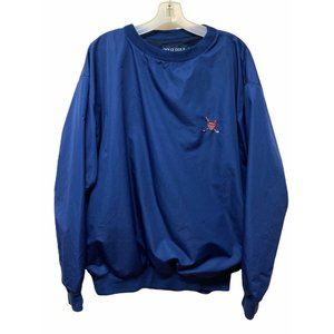 Vintage Polo‎ Ralph Lauren Golf L Navy Blue Golf Pullover Windbreaker Nylon